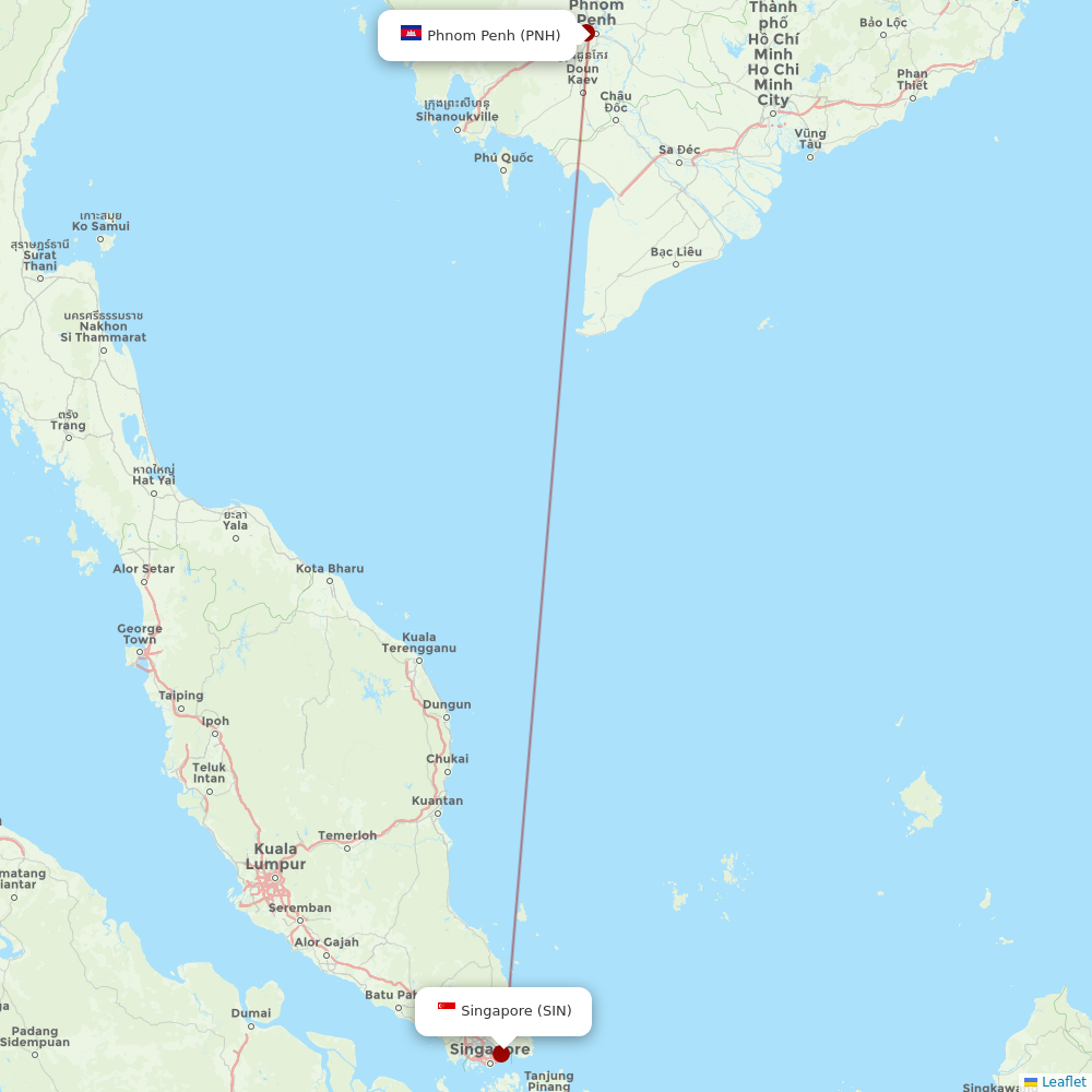 Jetstar Asia at PNH route map