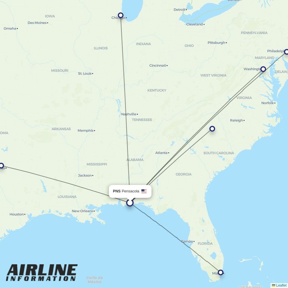 American Airlines routes from PNS