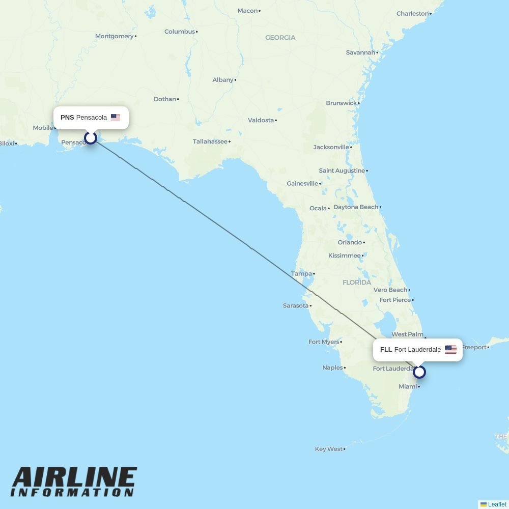 Airlines with flights from Pensacola to Fort Lauderdale (PNS to FLL