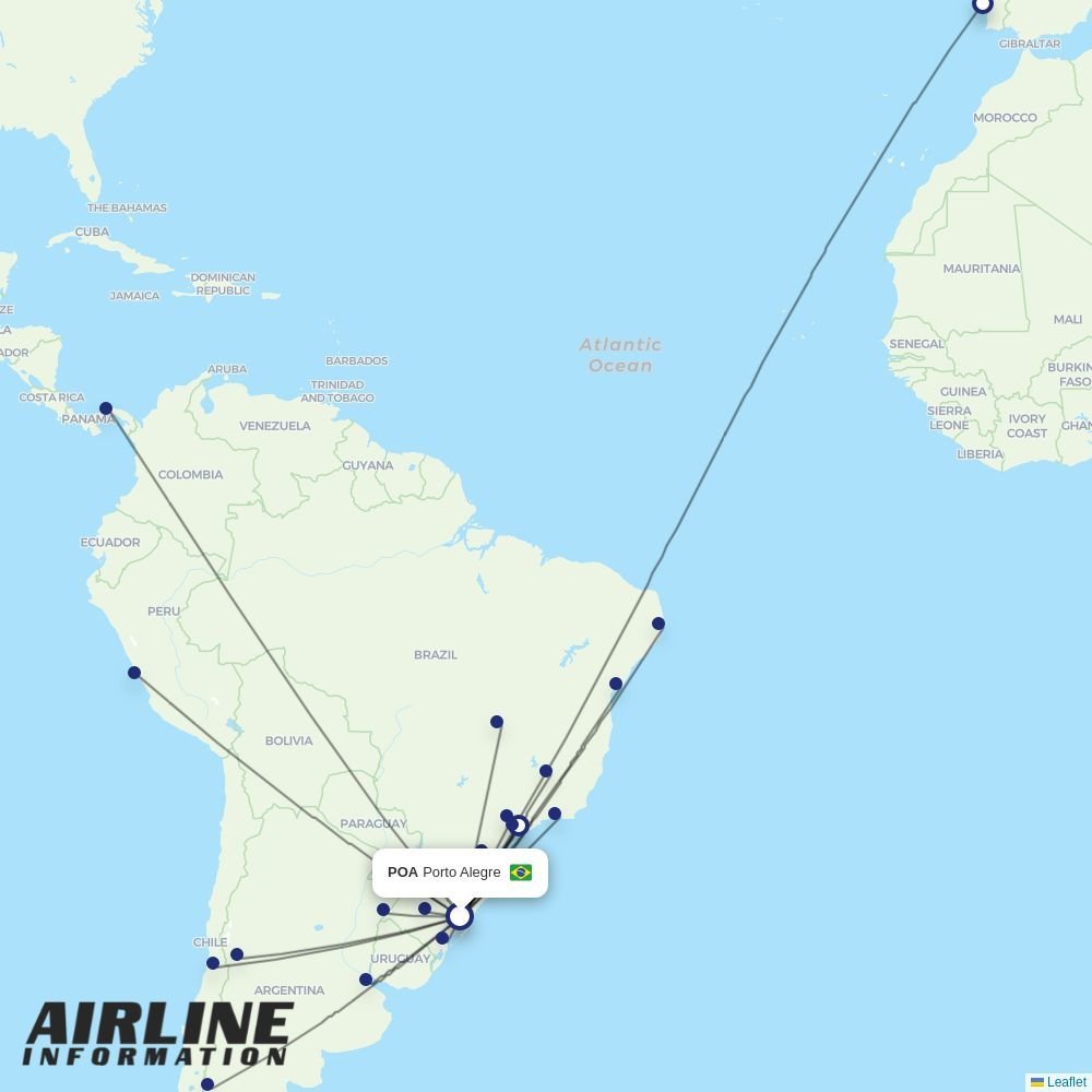 Gol routes from POA
