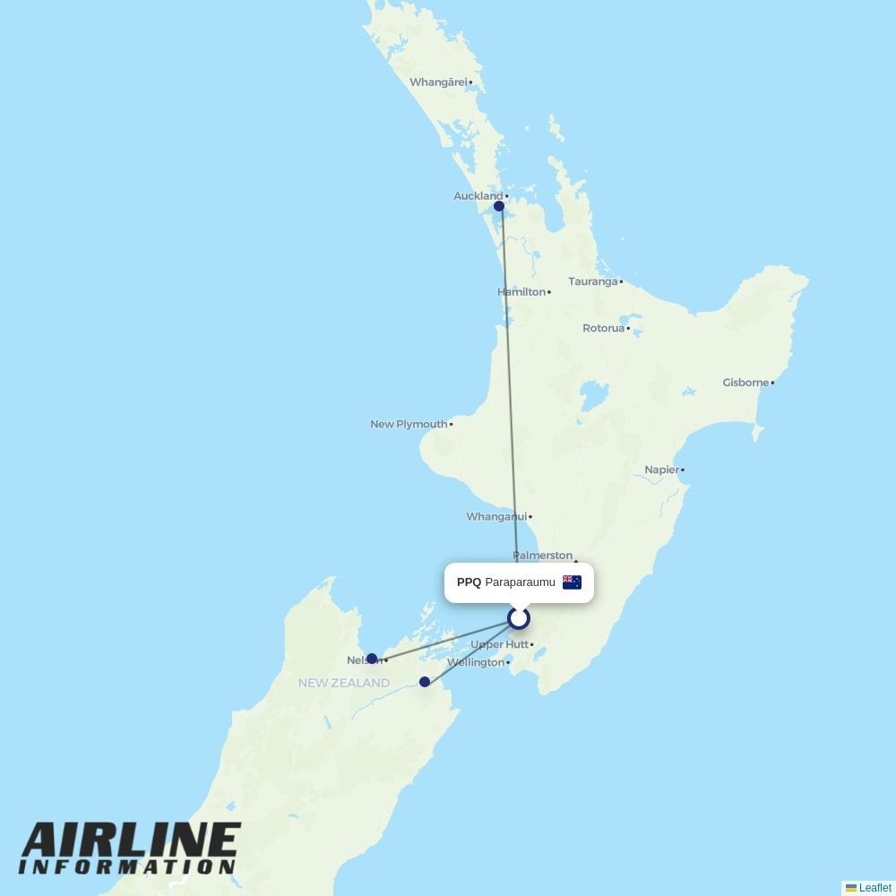 Air Chathams routes from PPQ