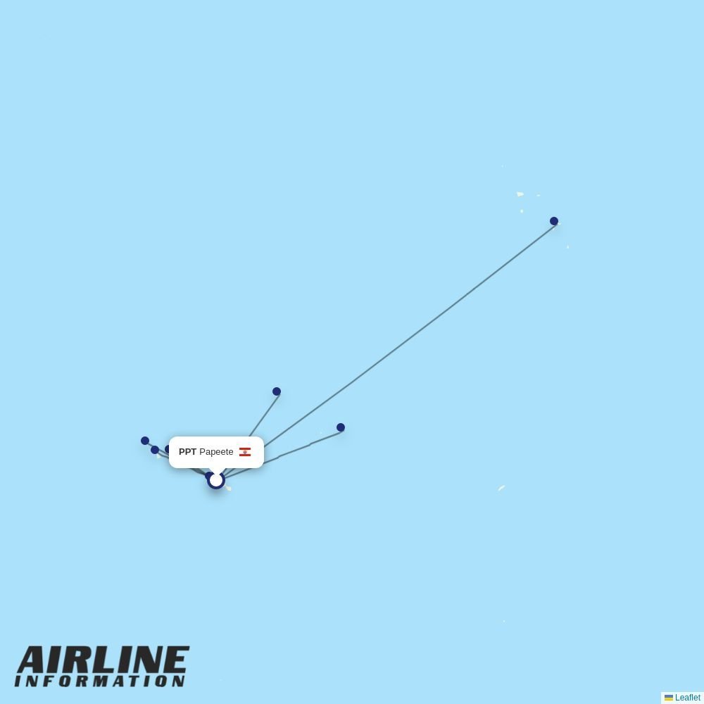 Air Moana routes from PPT