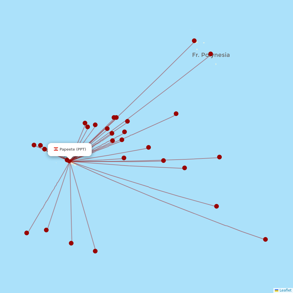 Air Tahiti at PPT route map