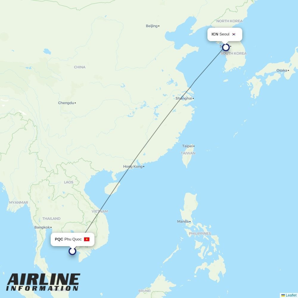 Jin Air routes from PQC