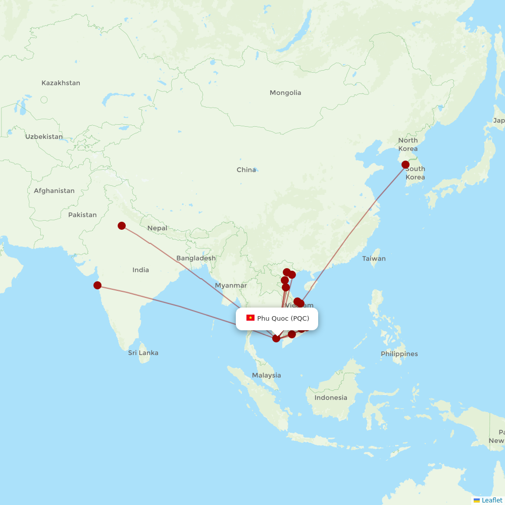 VietJet Air at PQC route map