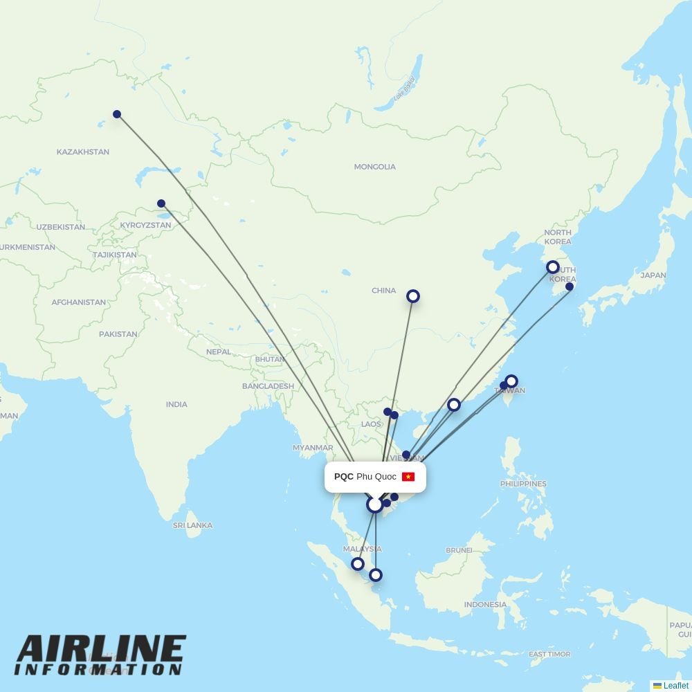 Vietnam Airlines routes from PQC