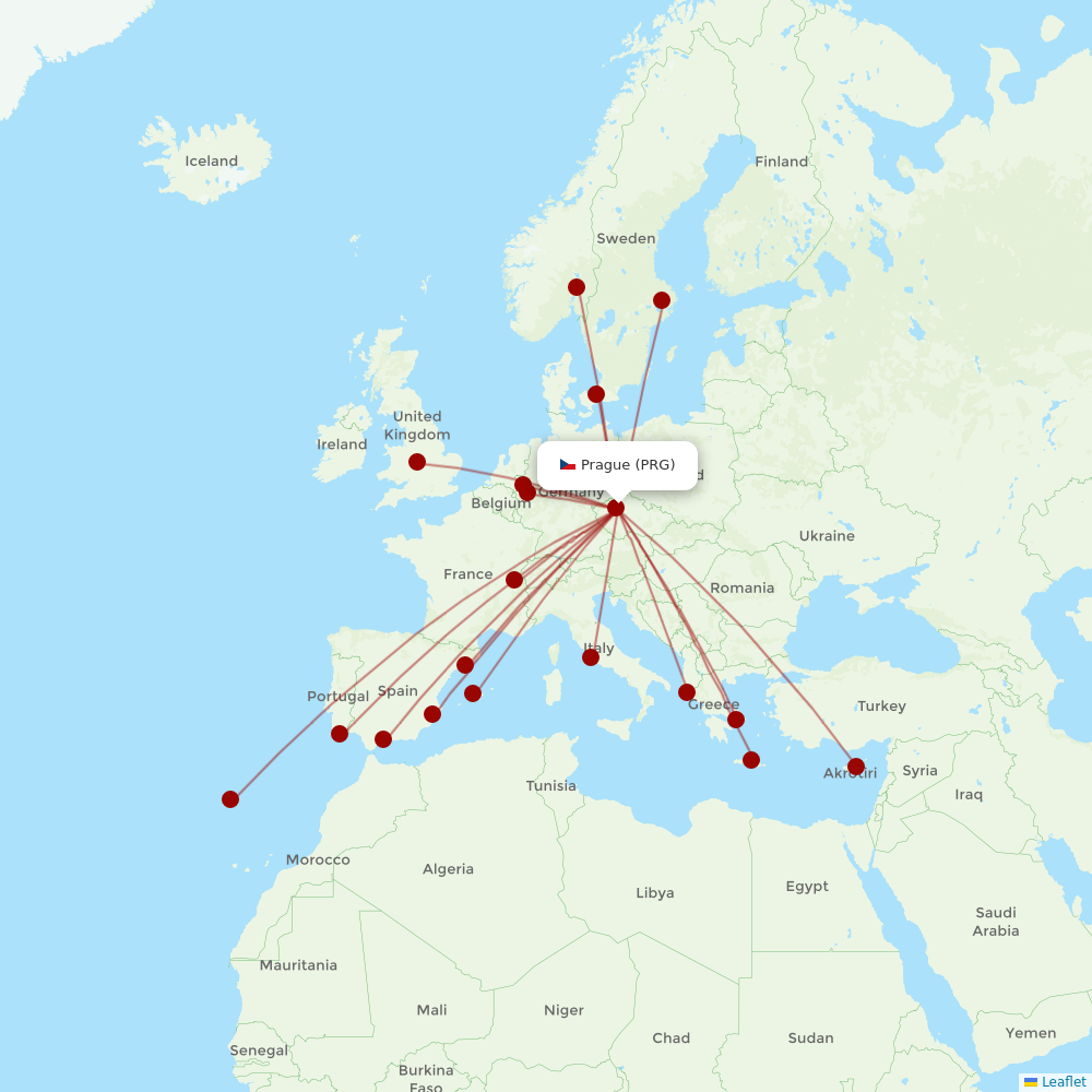 Eurowings at PRG route map