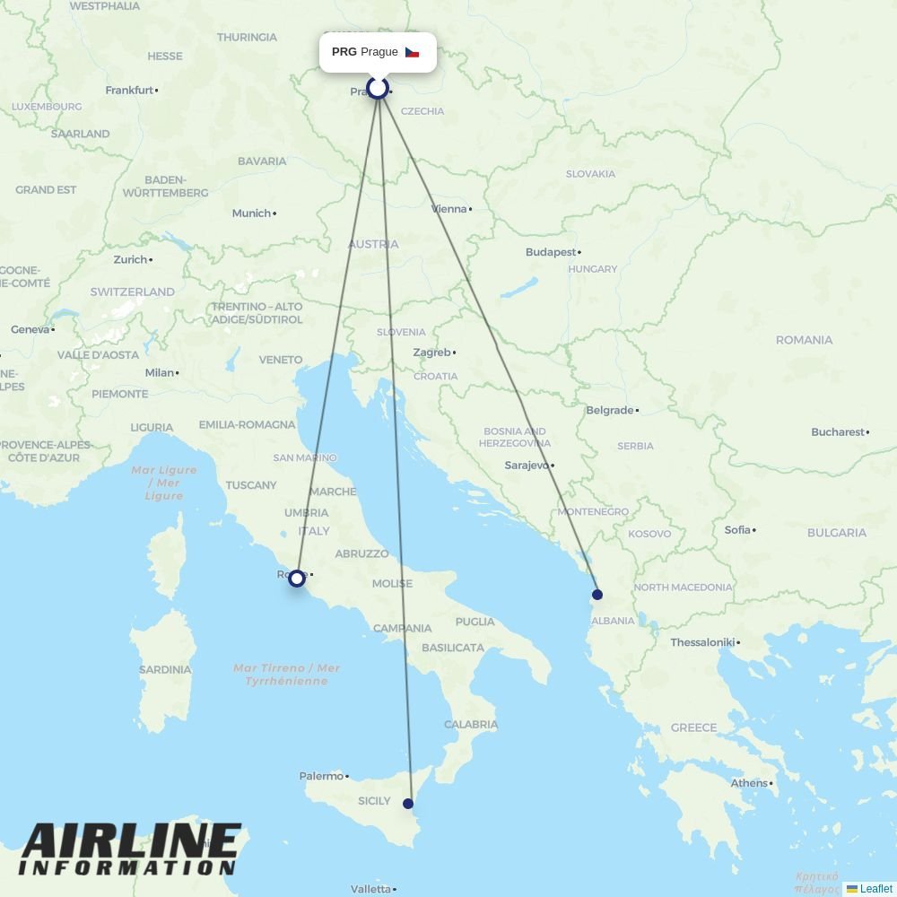 Wizz Air Malta routes from PRG