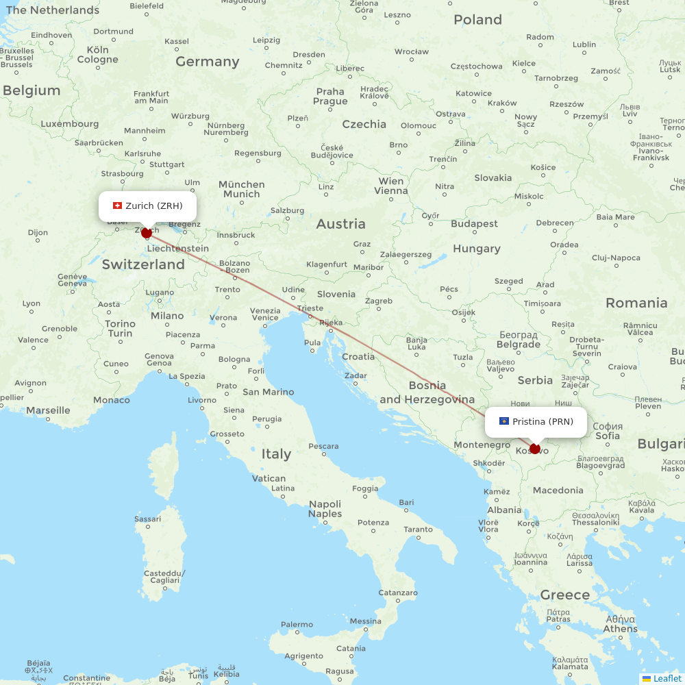 Germania at PRN route map