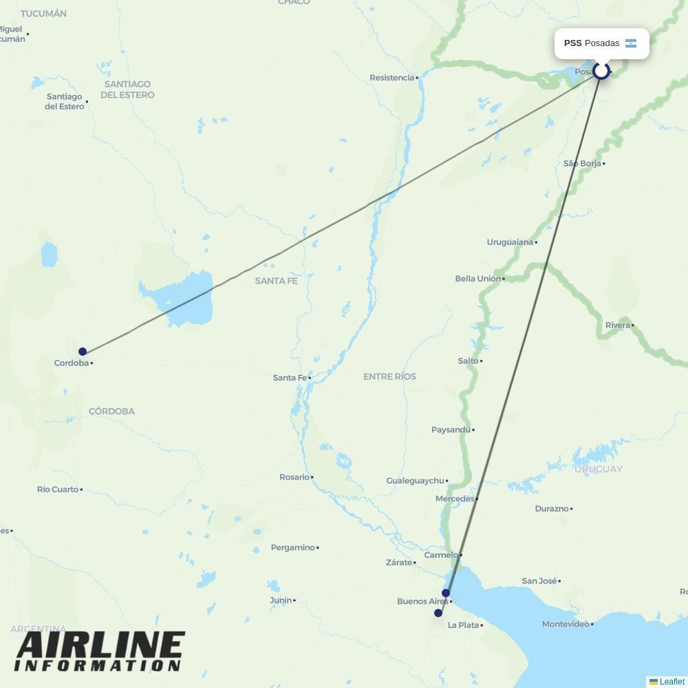 Aerolineas Argentinas flights from Posadas (PSS) | Airline Information