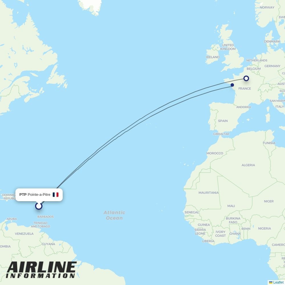 Corsair routes from PTP