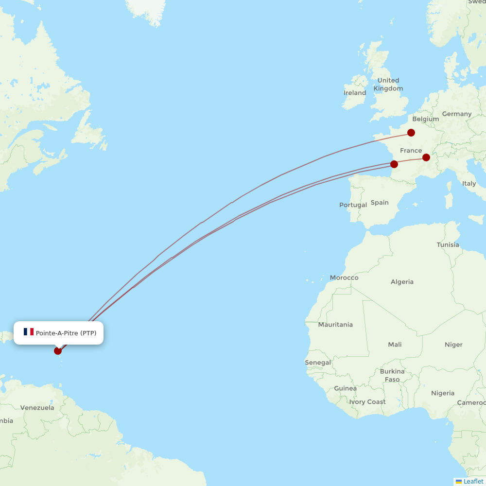 Corsair at PTP route map