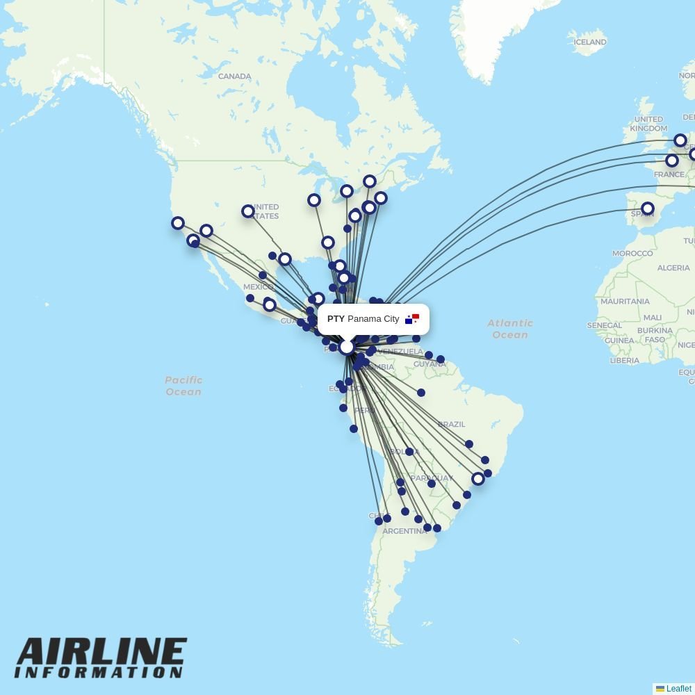 AVIANCA routes from PTY