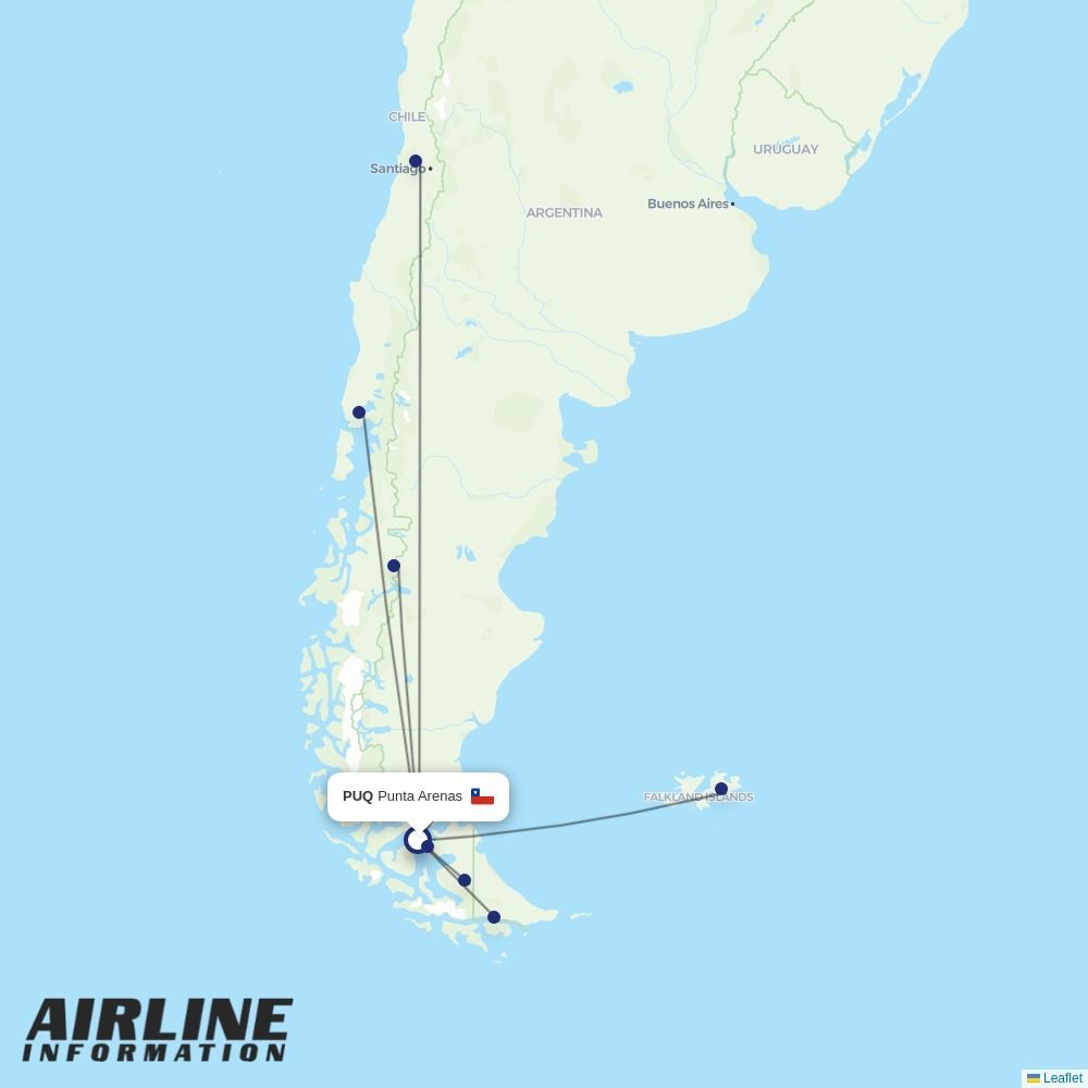 LATAM routes from PUQ
