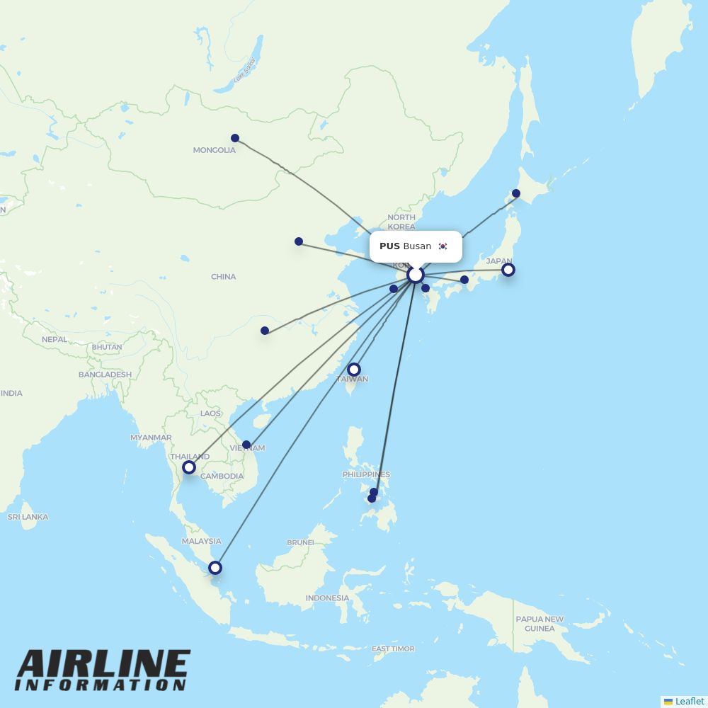 Jeju Air routes from PUS