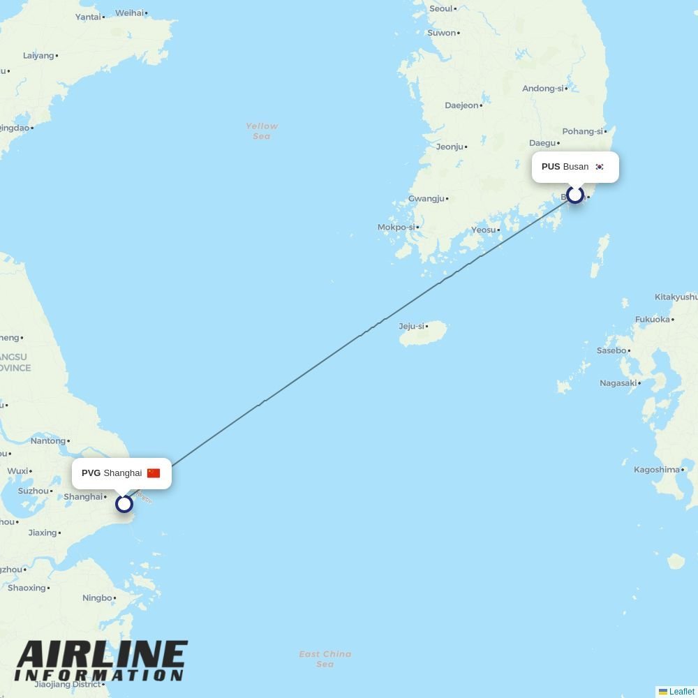 China Eastern routes from PUS