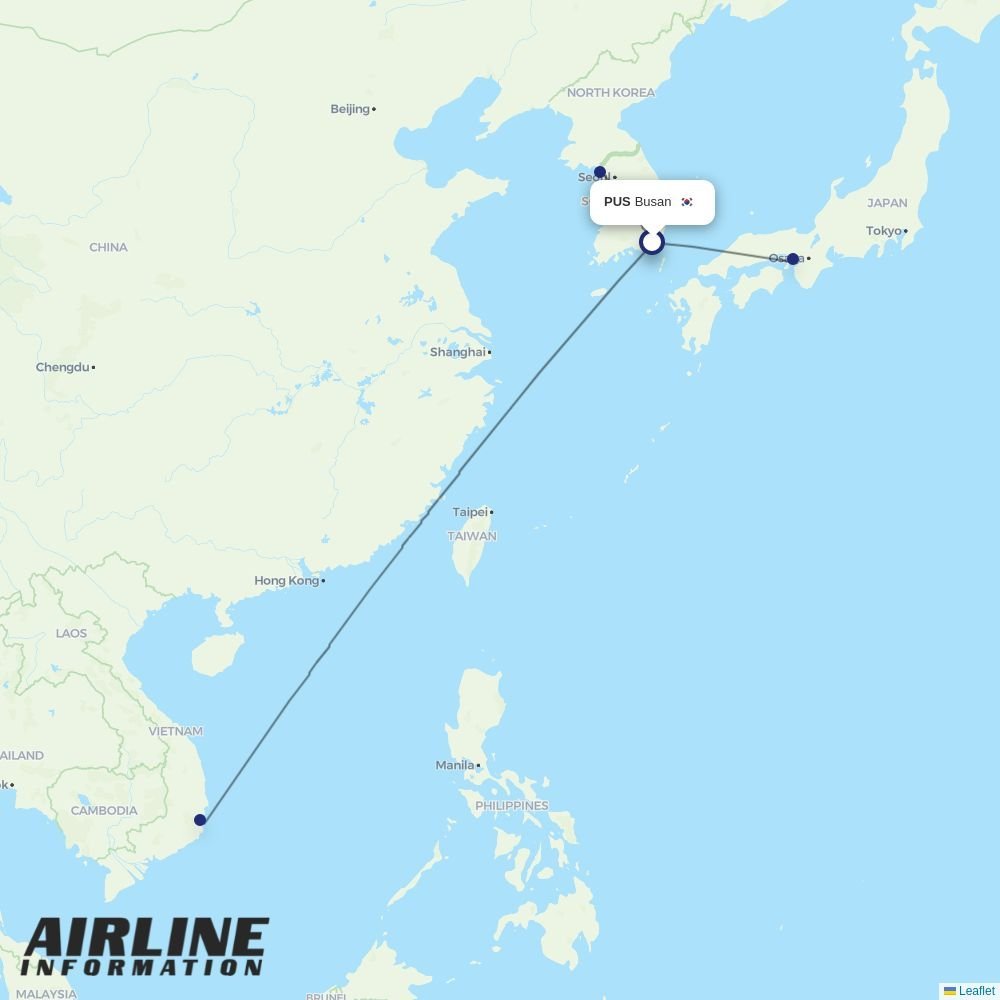 T´Way Air routes from PUS