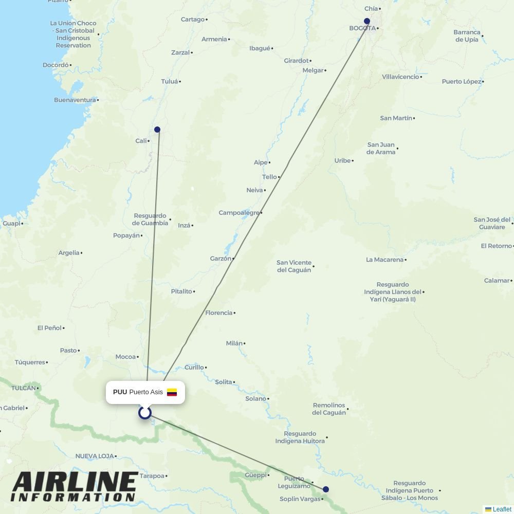 Clic Air routes from PUU