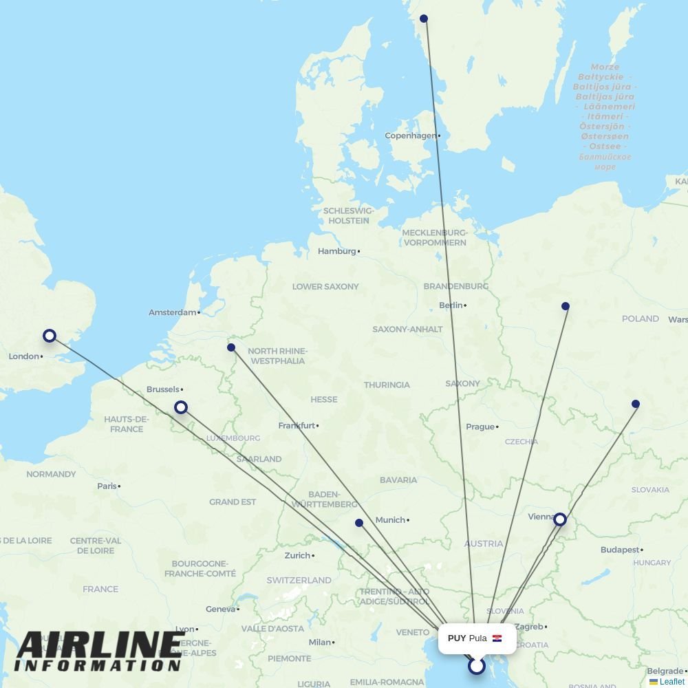 Ryanair routes from PUY