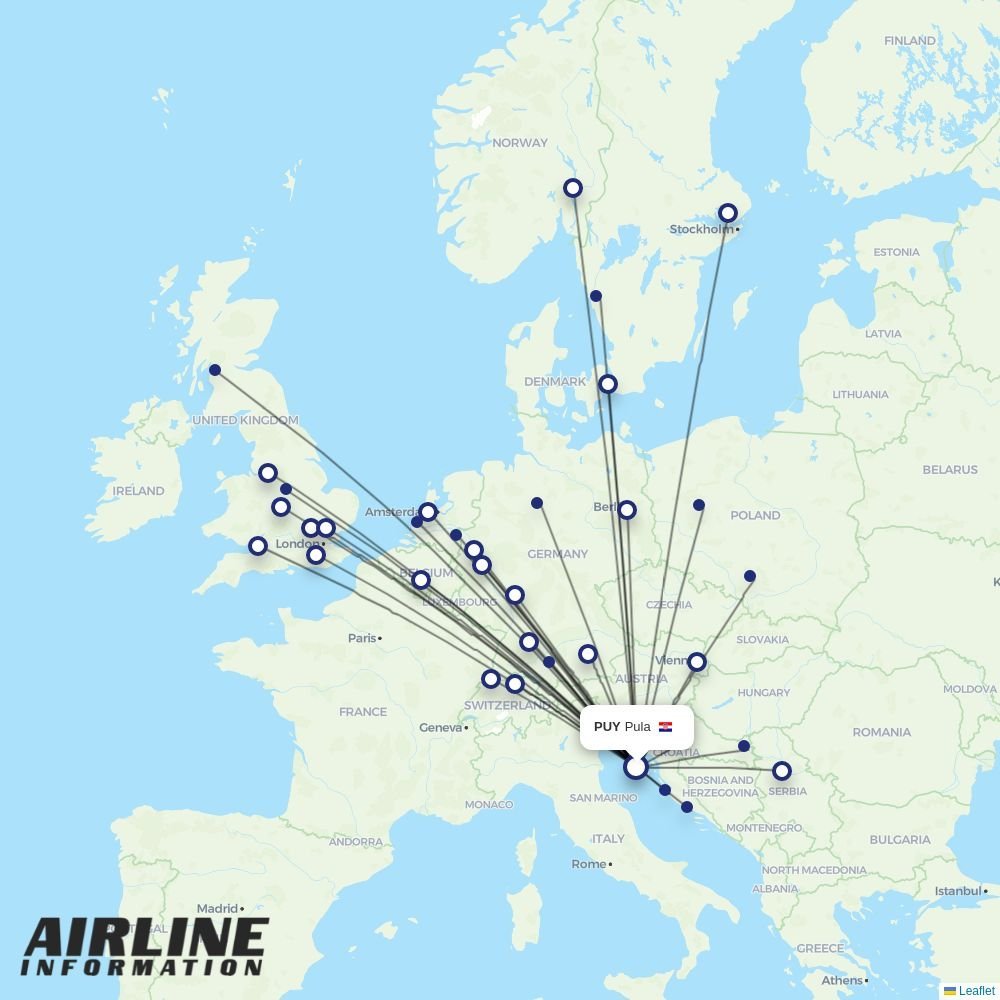 easyJet routes from PUY