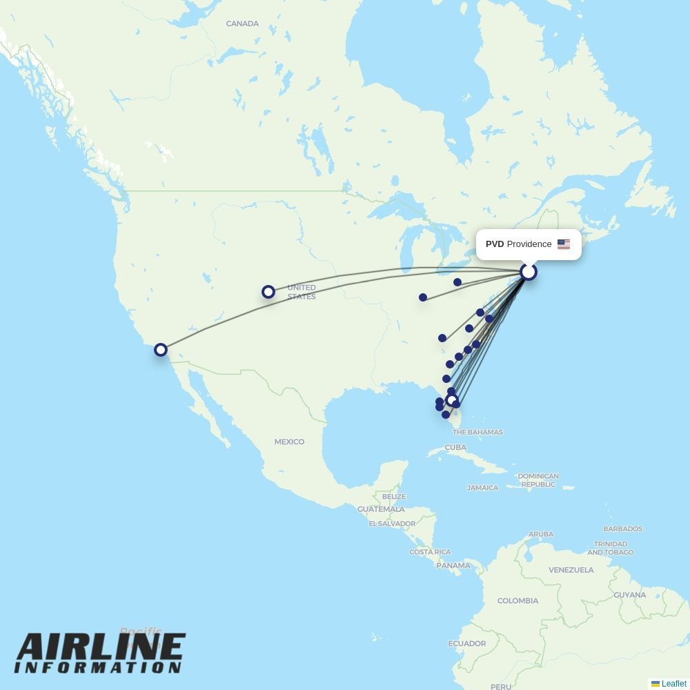 Breeze routes from PVD