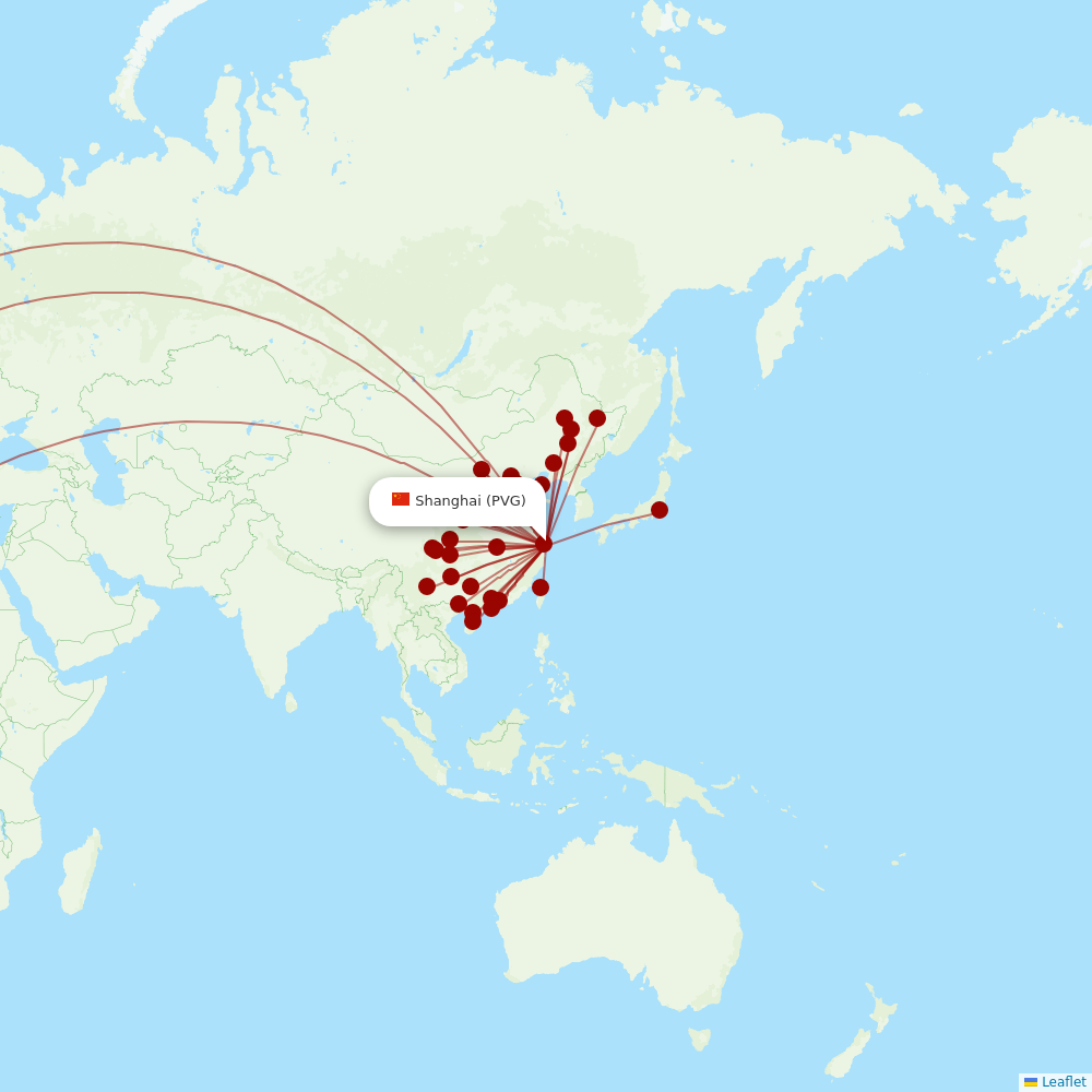 Air China at PVG route map