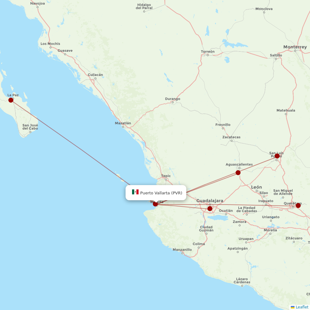 TAR Aerolineas at PVR route map