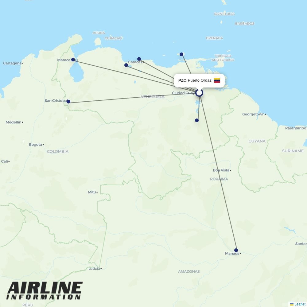 Conviasa routes from PZO