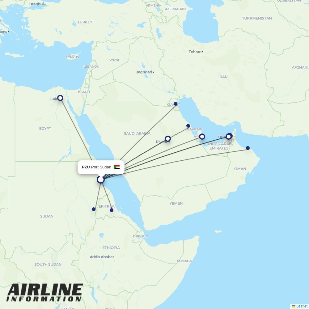 Tarco Aviation routes from PZU