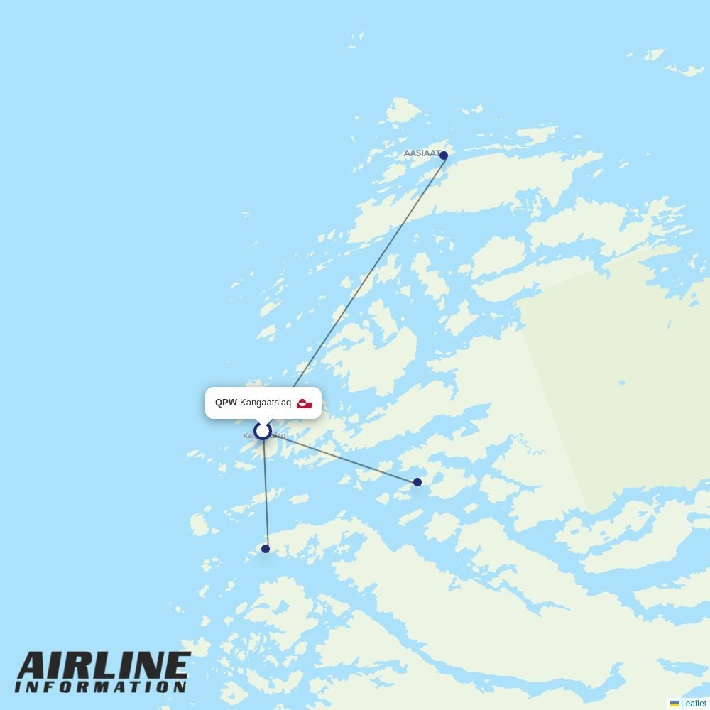 Air Greenland routes from QPW
