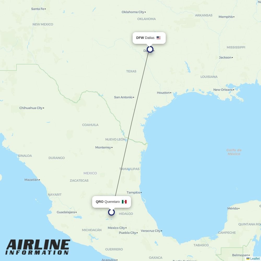 American Airlines routes from QRO