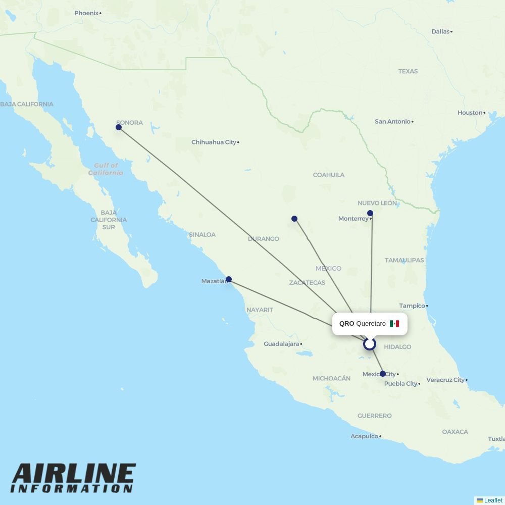 TAR Aerolineas routes from QRO