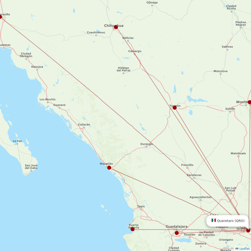 TAR Aerolineas at QRO route map