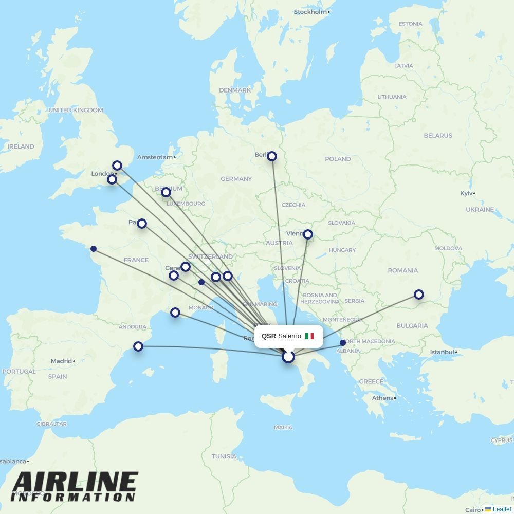 Ryanair routes from QSR