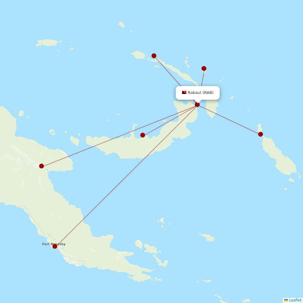 PNG Air at RAB route map