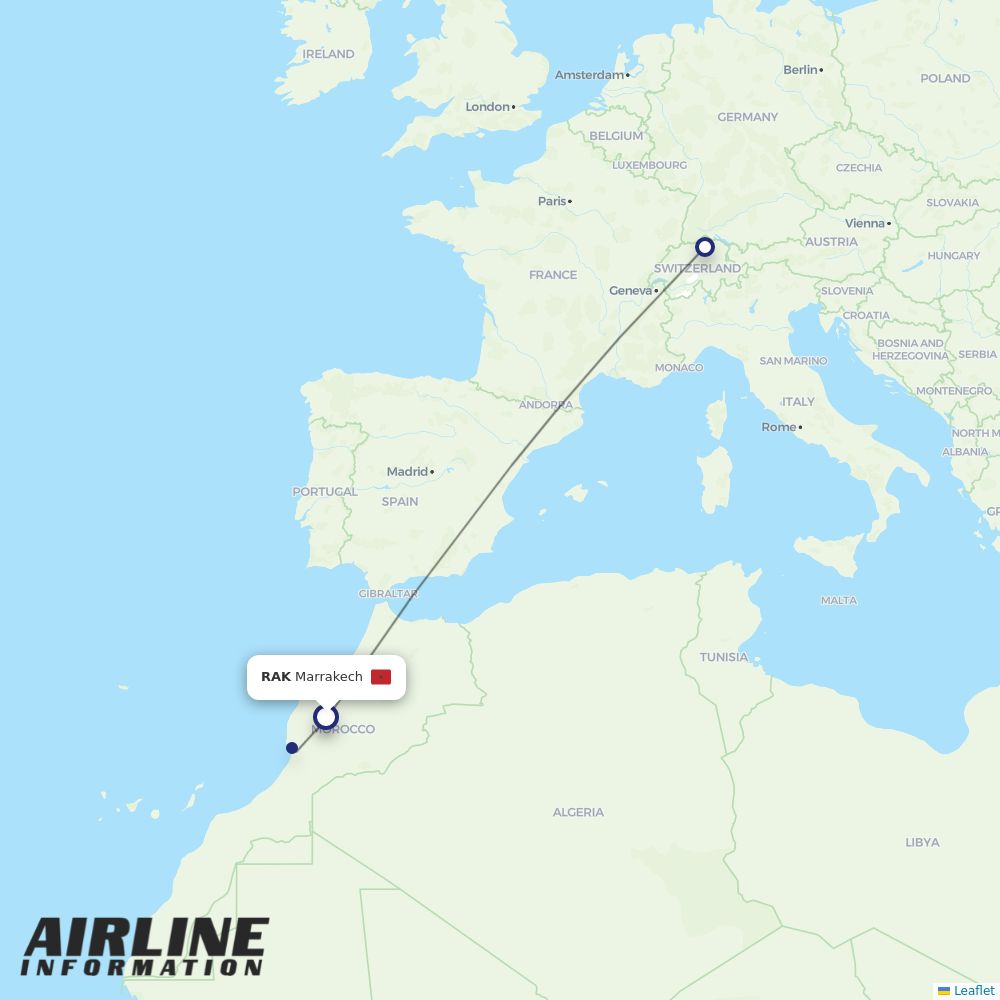 Edelweiss routes from RAK