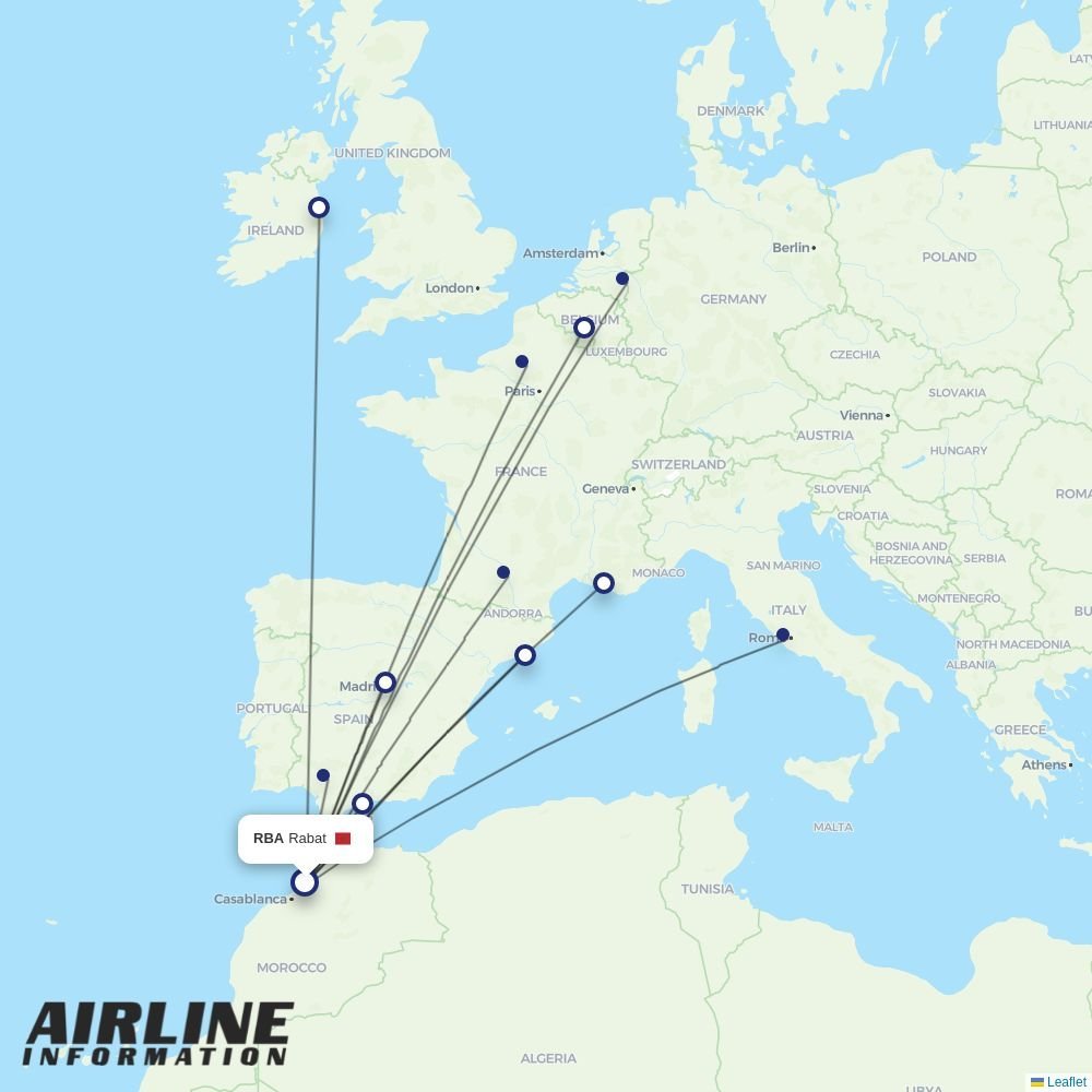 Ryanair routes from RBA
