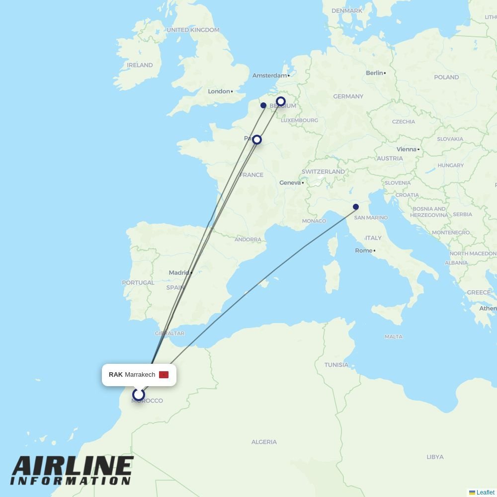 TUI fly routes from RBA