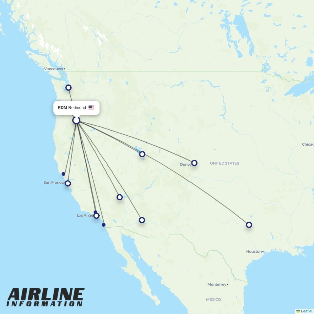 United routes from RDM