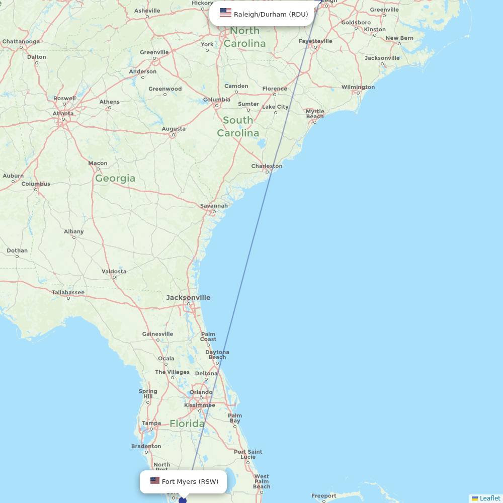 Airlines With Flights From Raleighdurham To Fort Myers Rdu To Rsw Airline Information 5861