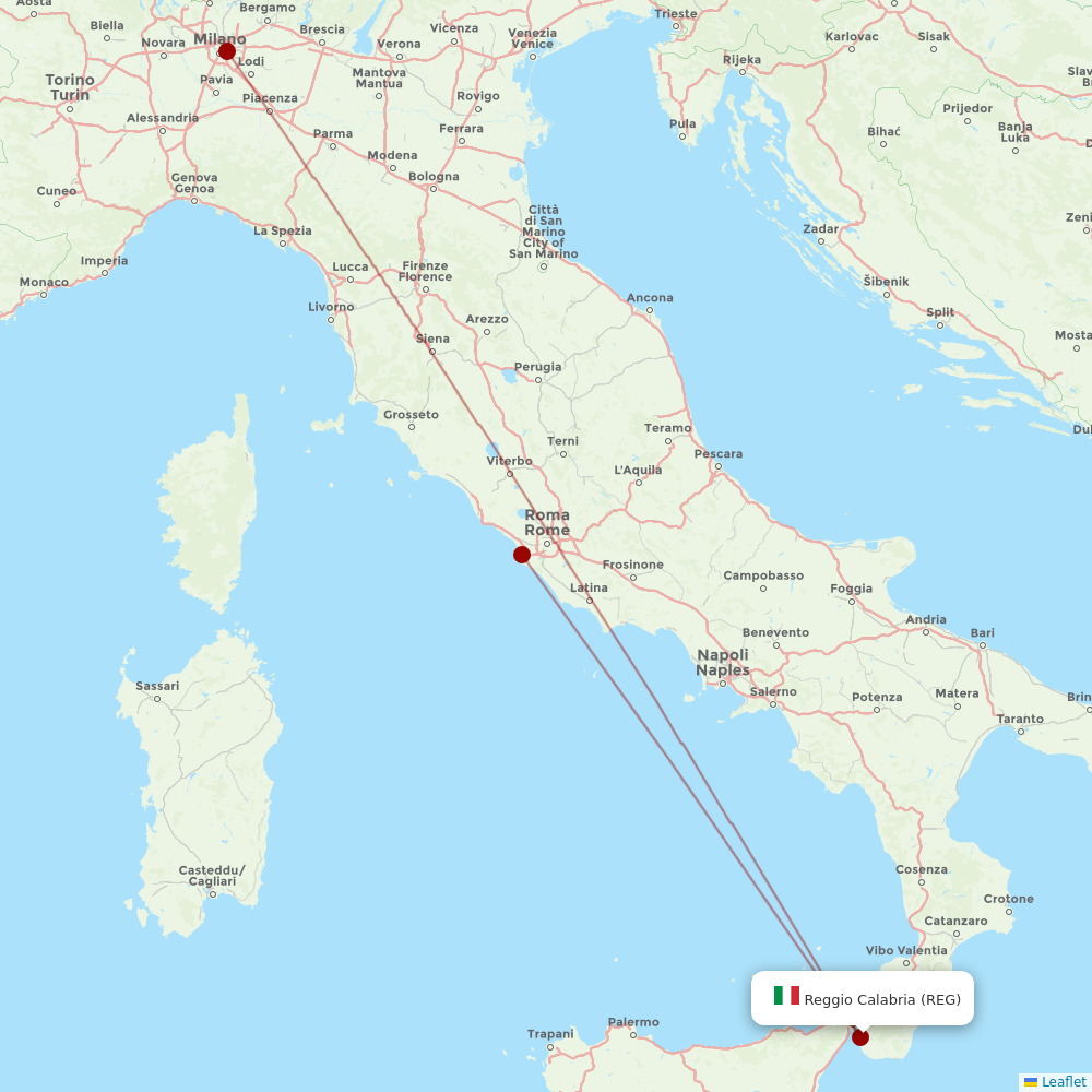 ITA Airways at REG route map