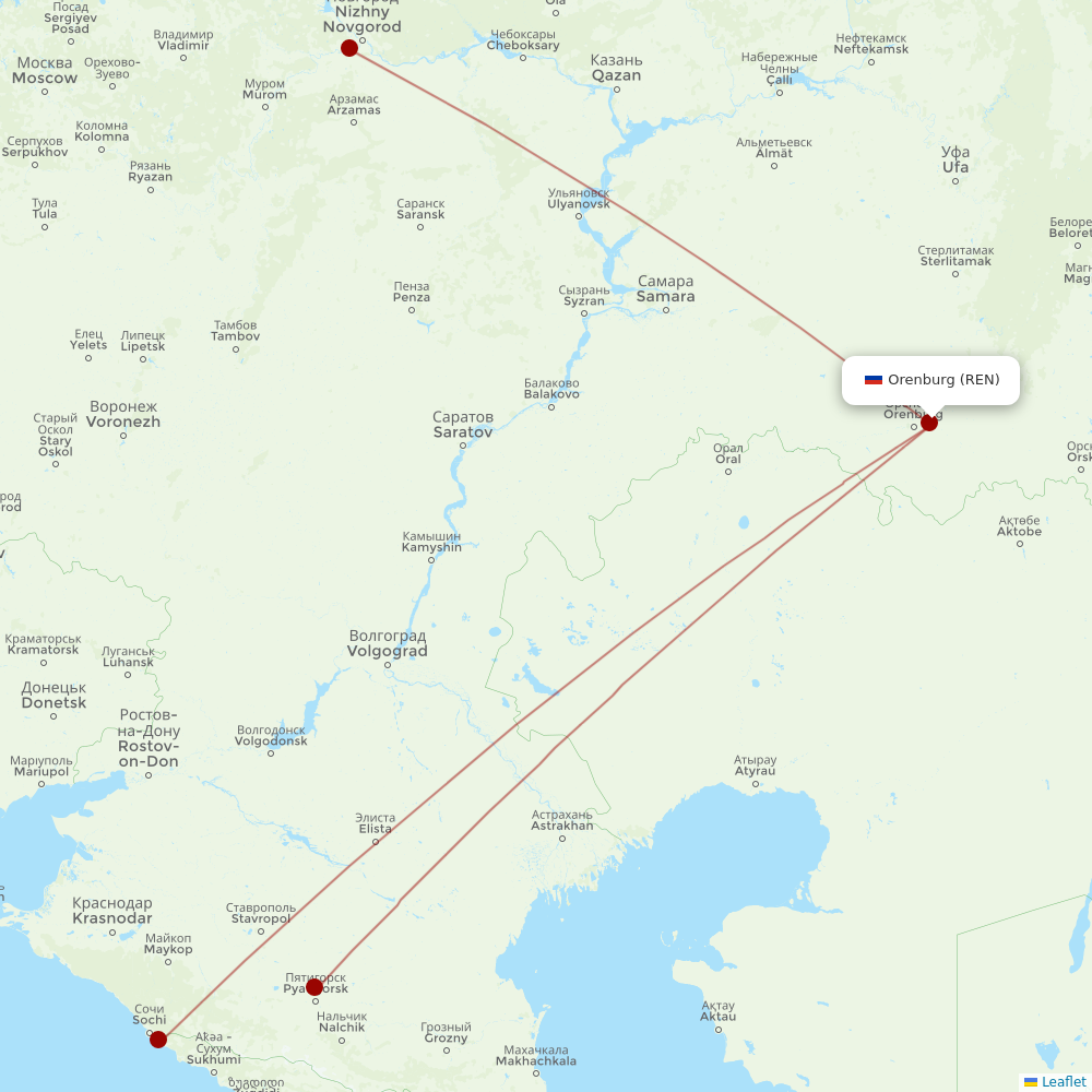 Pegas Fly at REN route map