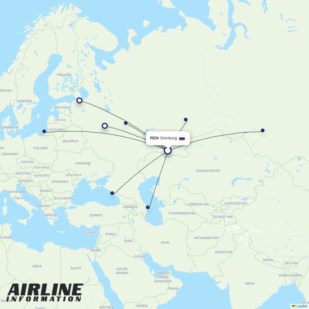IrAero routes from REN