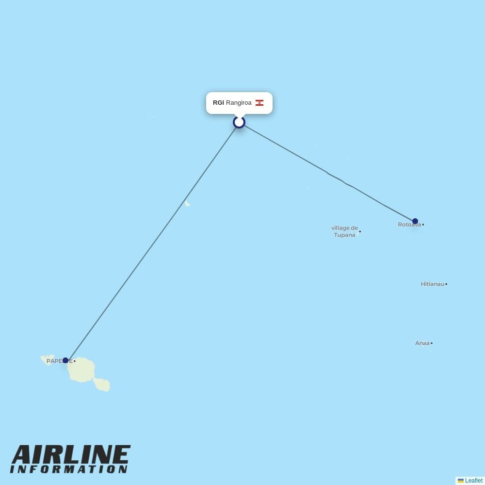 Air Moana routes from RGI
