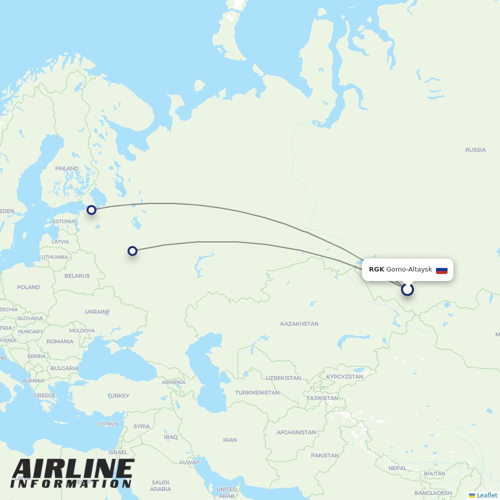 Aeroflot routes from RGK