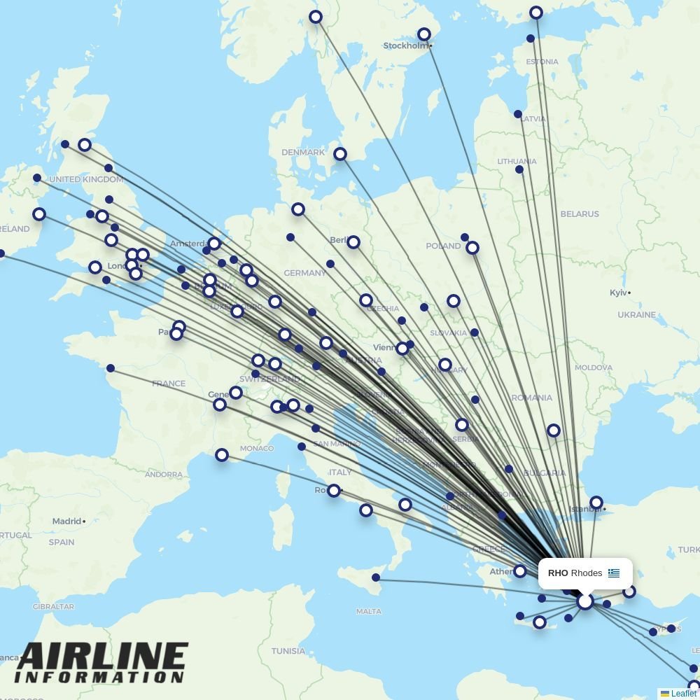 Sky Express routes from RHO