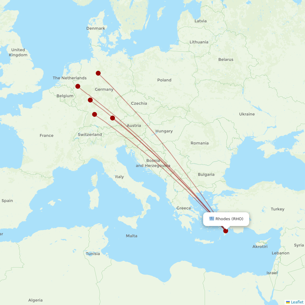 TUIfly at RHO route map