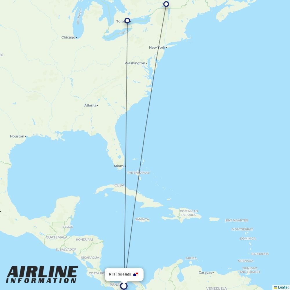 Air Transat routes from RIH