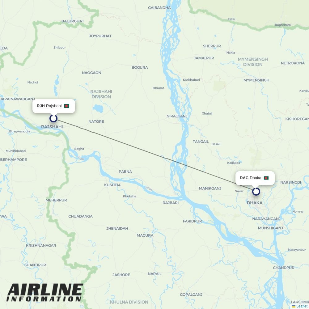 US-Bangla Airlines routes from RJH