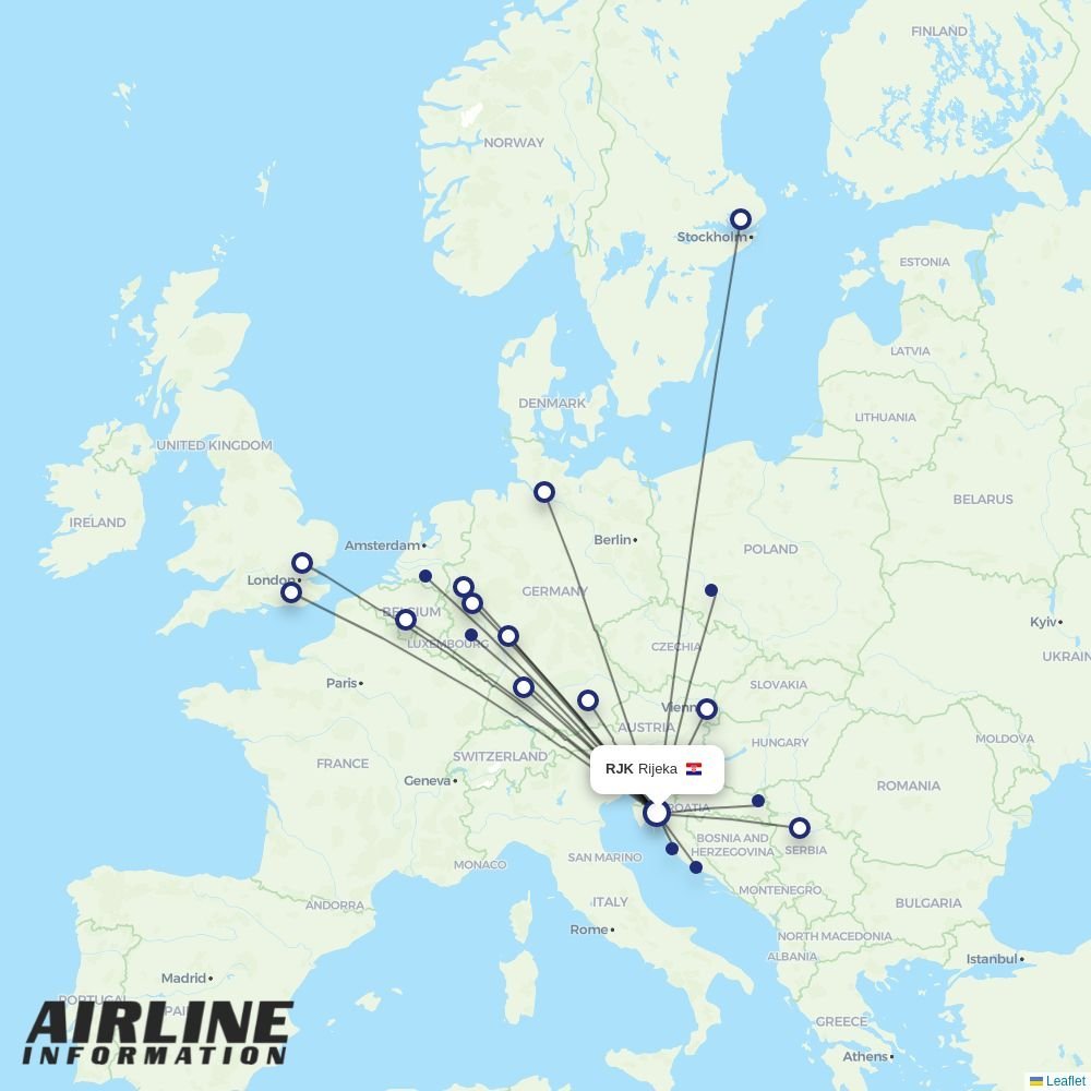 Trade Air routes from RJK